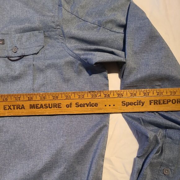 Wrangler Outdoor Series Men Button Up Shirt XL Blue Button Up Vented hiking - Picture 4 of 8